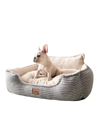 USPET Luxury Soft Corduroy Calming Dog Bed - Removable Washable Pet Sofa for Small Dogs
