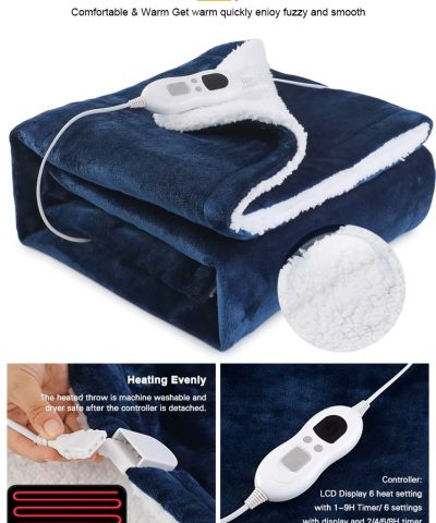 ML-G01 Heated Throw Blanket - 3 Heat Settings, Washable - Image 8