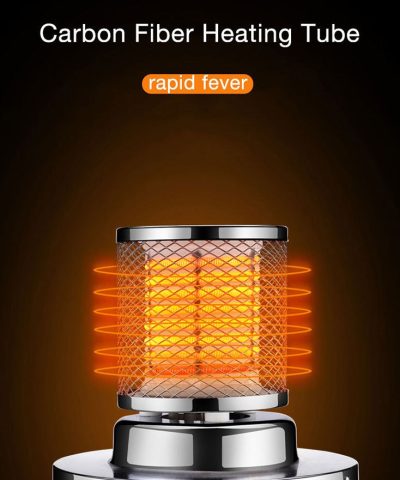 2000W Retro Carbon Fiber Electric Heater - Fast Heating, Portable, Overheat & Tip-Over Protection