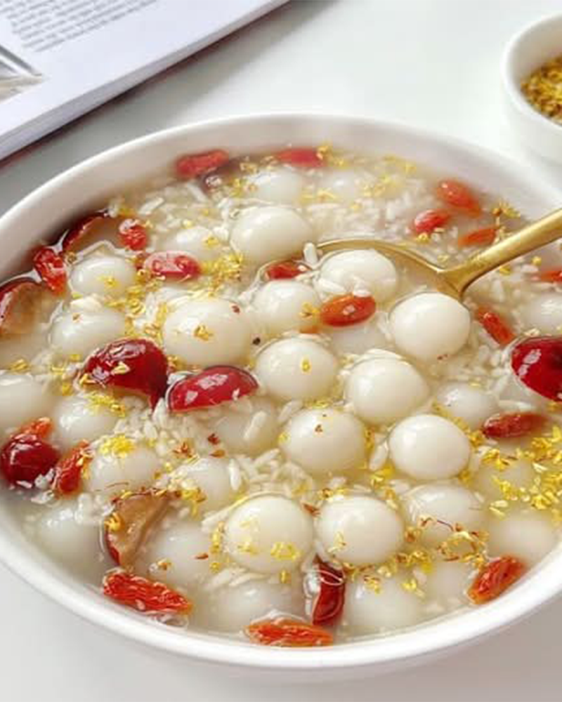Dao Xiang Mini Rice Balls with Sweet Rice Wine Soup 桂花酒酿小圆子